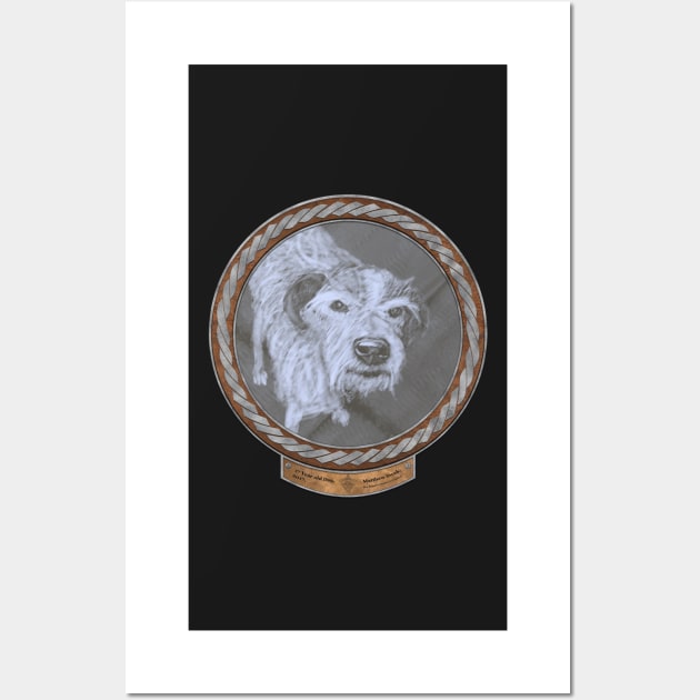 17 Year Old Dog (frame silver celtic rope silver rim) Wall Art by Swabcraft